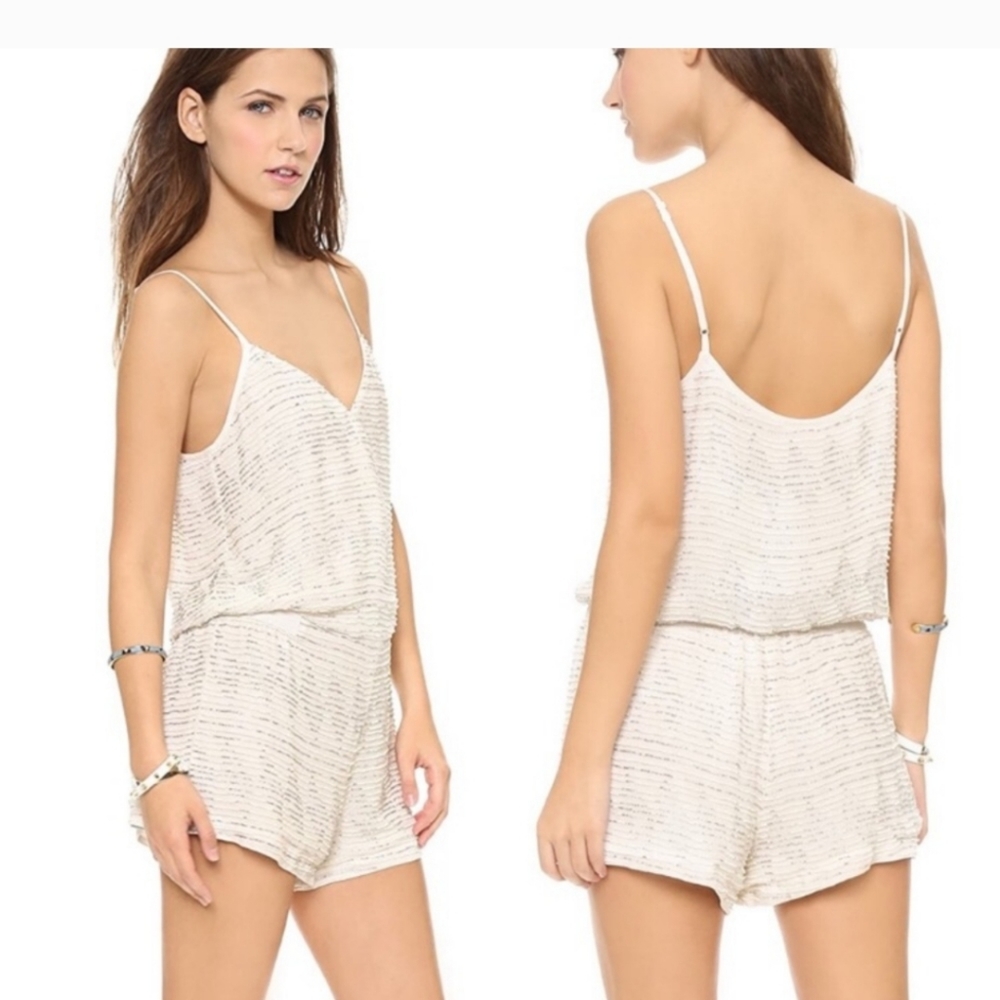 Parker white beaded romper